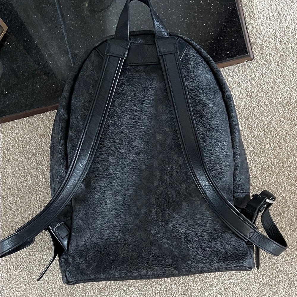 Michael Kors Black Men's Logo Backpack with Silver Hardware - Picture 5 of 8